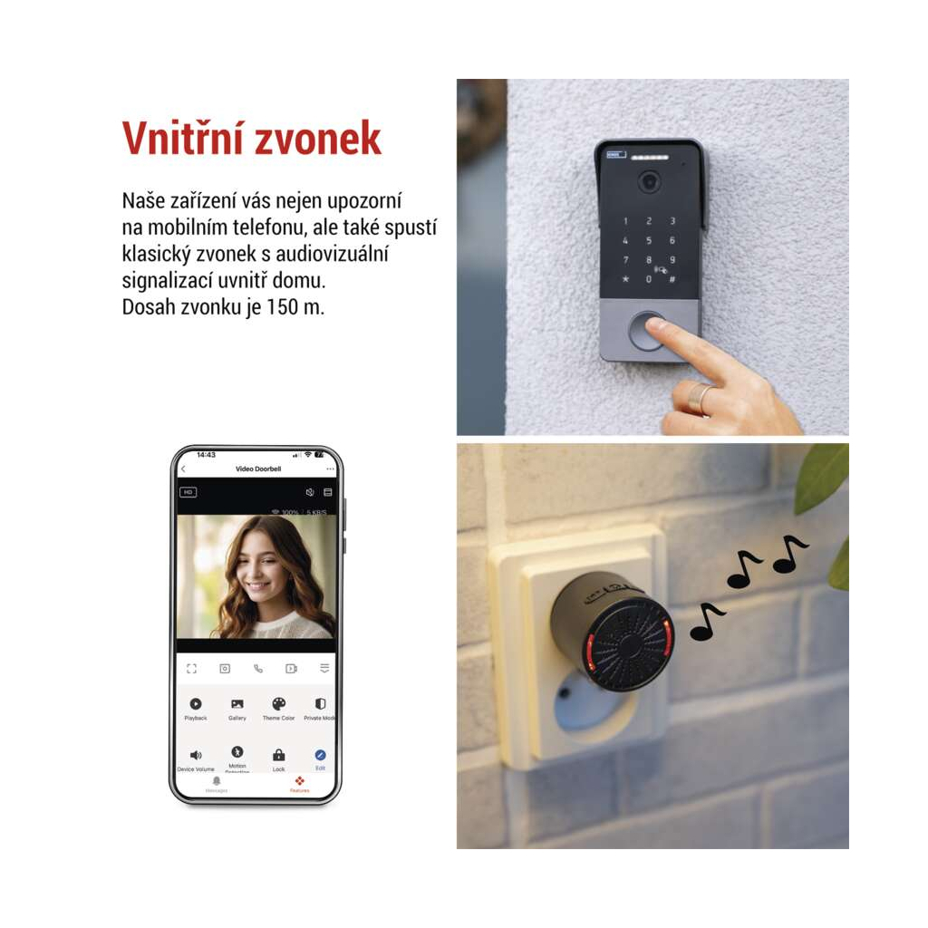 Дверний дзвінок EMOS H4034 IP-21PoE Wi-Fi (H4034)