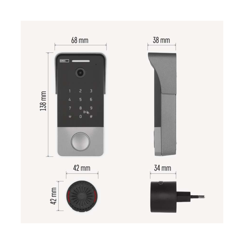 Дверний дзвінок EMOS H4034 IP-21PoE Wi-Fi (H4034)