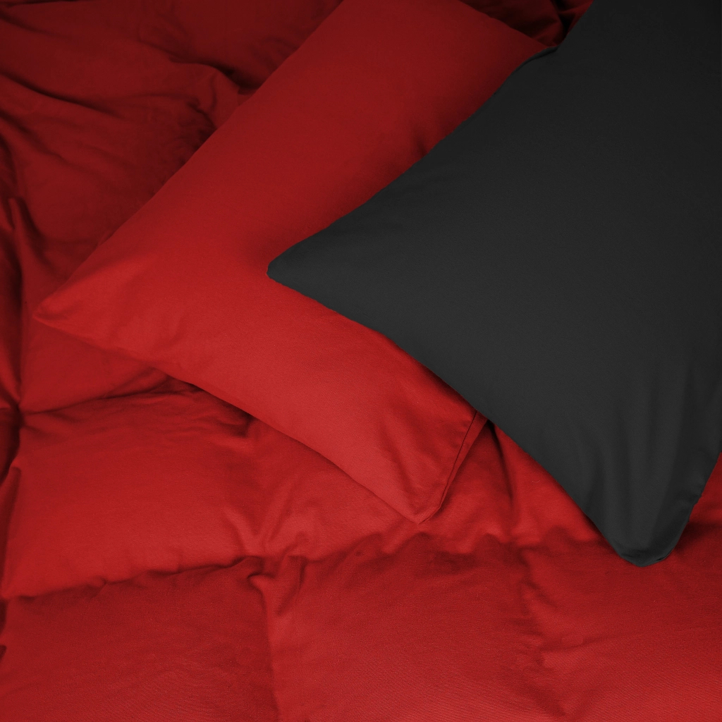 Постільна білизна MirSon 002-009 Black/Red Фланель 2x143x210 Сімейний (2200009656569)