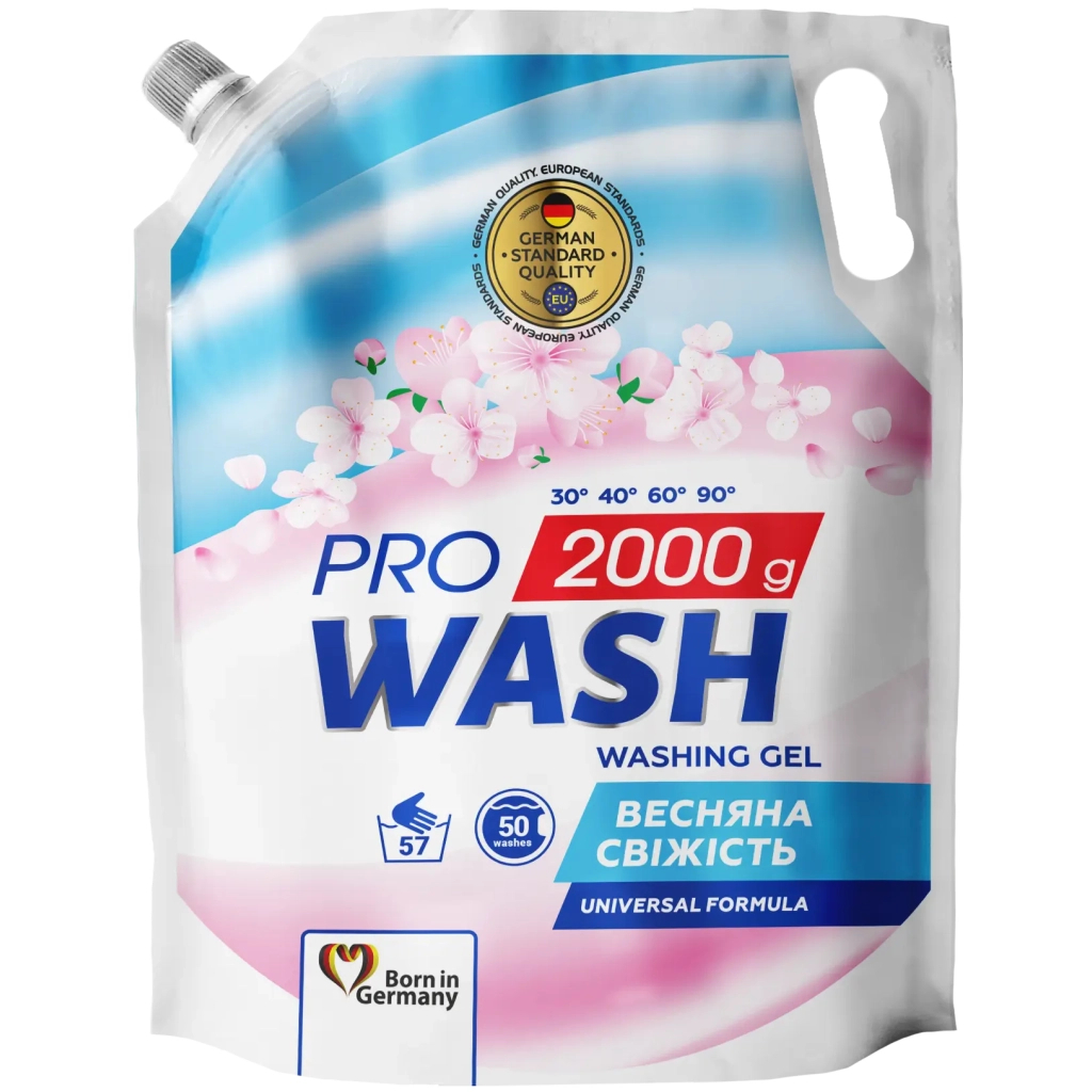 Гель для прання Pro Wash Universal Весняна свіжість Дой-пак 2 кг (4823128000976)