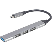 Концентратор Gembird USB-C to 1xUSB 3.1 + 3xUSB 2.0 silver (UHB-CM-U3P1U2P3-03)