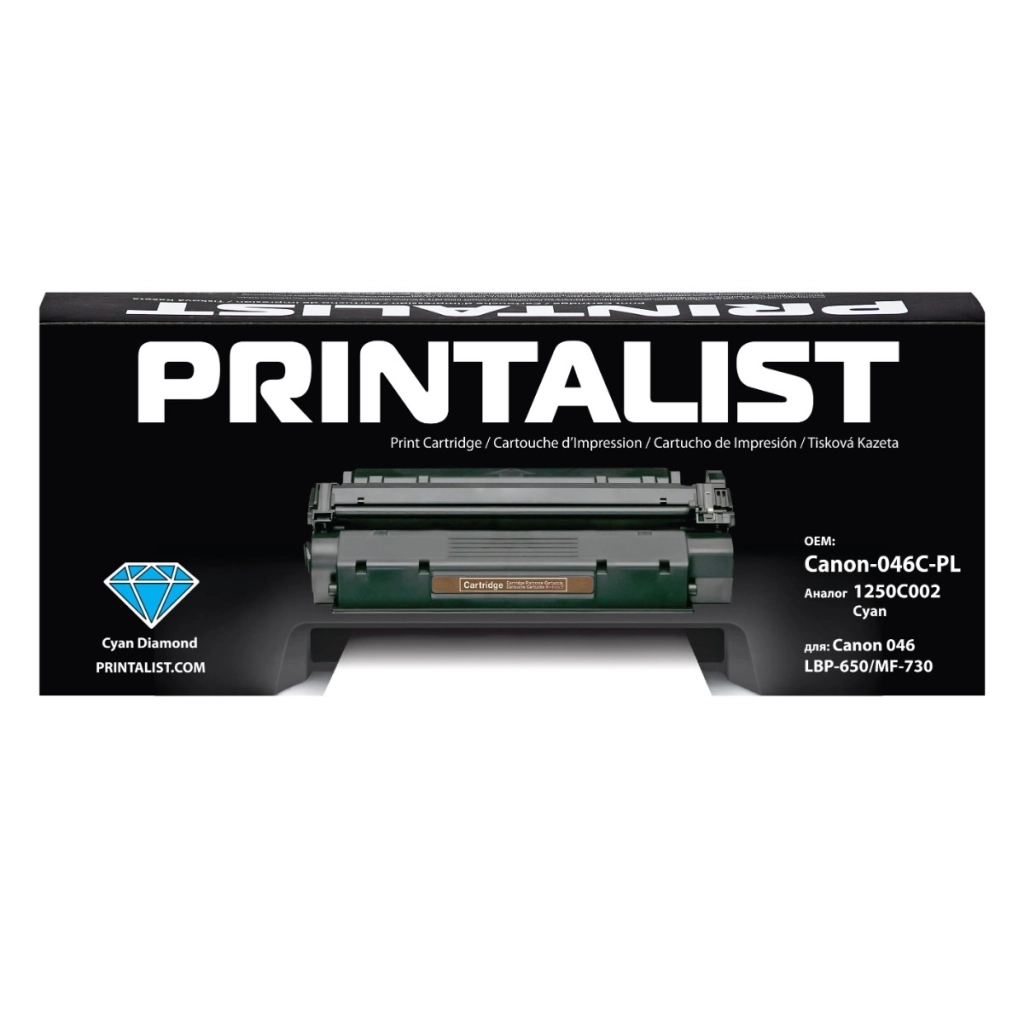 Картридж Printalist Canon 046, LBP-650/MF-730 1249C002 Cyan (Canon-046C-PL)