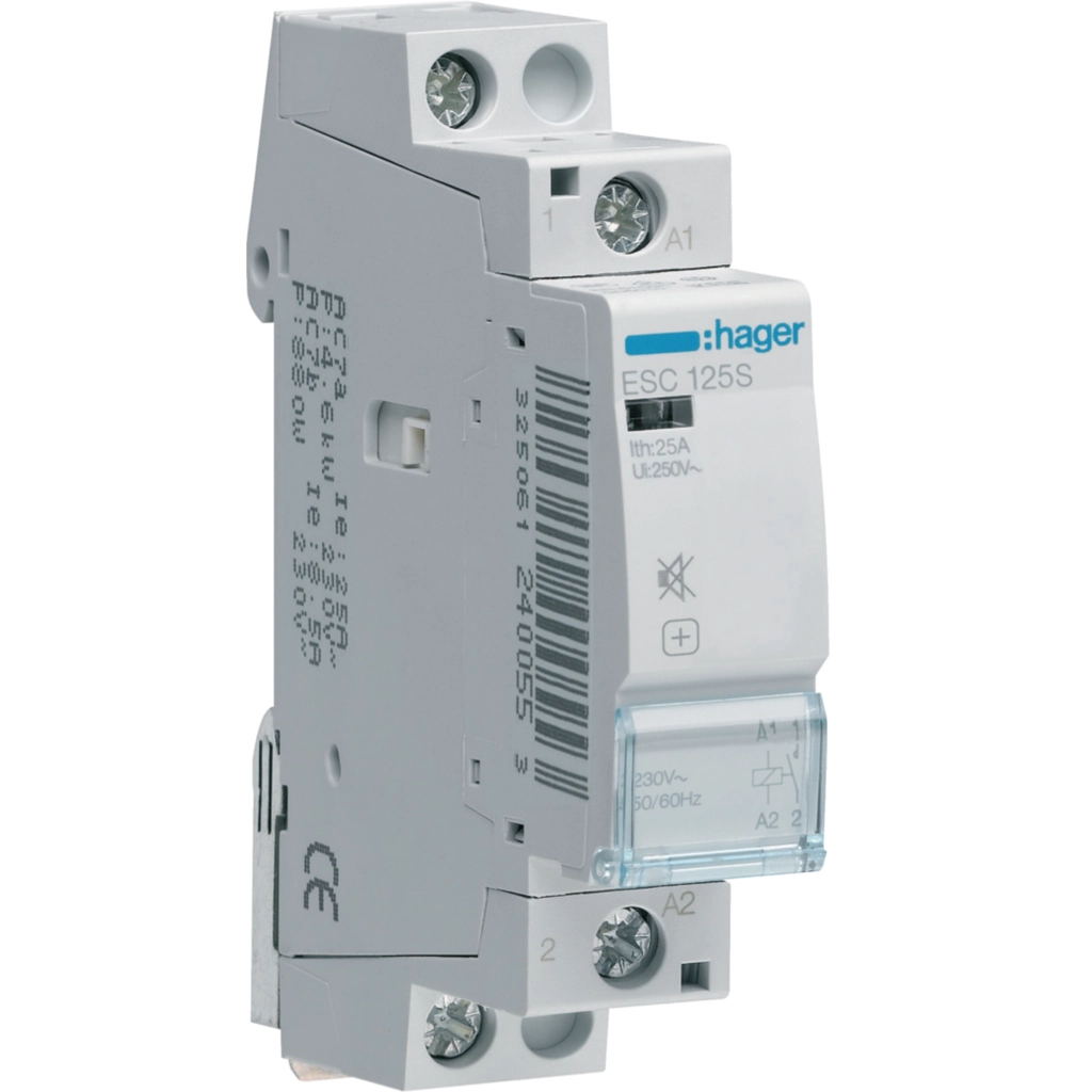 Автоматичний вимикач Hager 25 A 230V 1NO 1P (B) (ESC125S) Автоматичний вимикач Hager 25 A 230V 1NO 1P (B) (ESC125S)