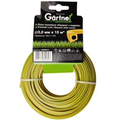 Жилка косильна Gartner "Квадрат з кордом" 3,0 мм × 15 м (42830015)
