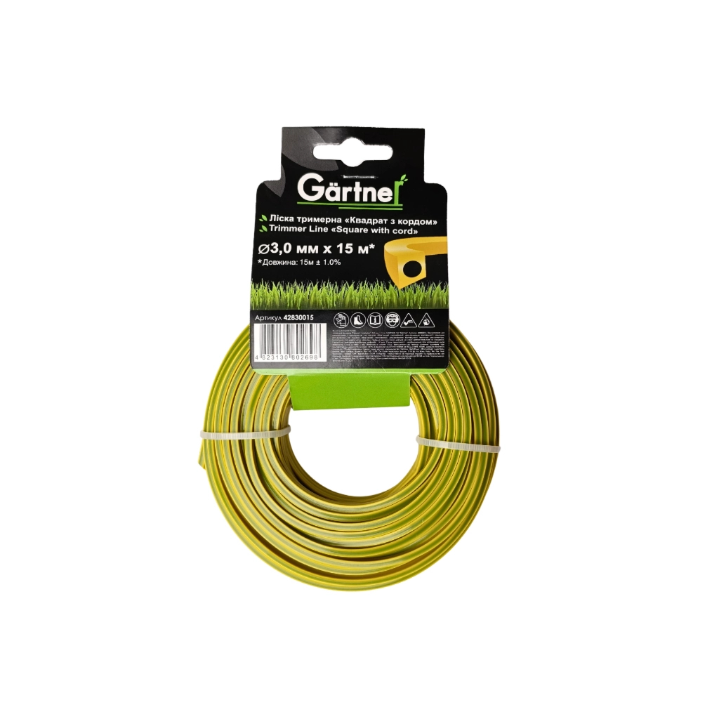 Жилка косильна Gartner "Квадрат з кордом" 3,0 мм × 15 м (42830015) Жилка косильна Gartner "Квадрат з кордом" 3,0 мм × 15 м (42830015)