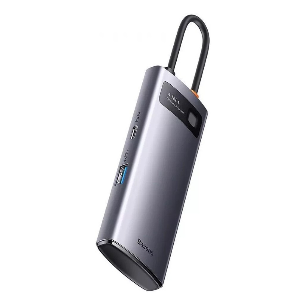 Концентратор Baseus USB-C 4-in-1 4xUSB 3.0 gray (WKWG070013)
