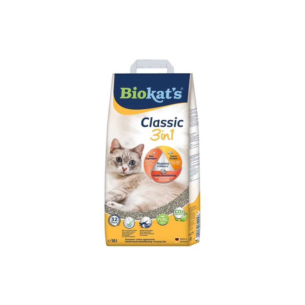 Наповнювач для туалету Biokat's Classic 3in1 бентонітовий 10 л (4002064614458)