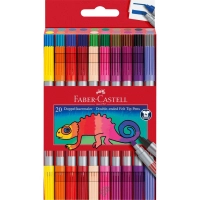 Faber-Castell double-ended felt-tip pens Double-ended Fiber tip, 20 colors (28023)