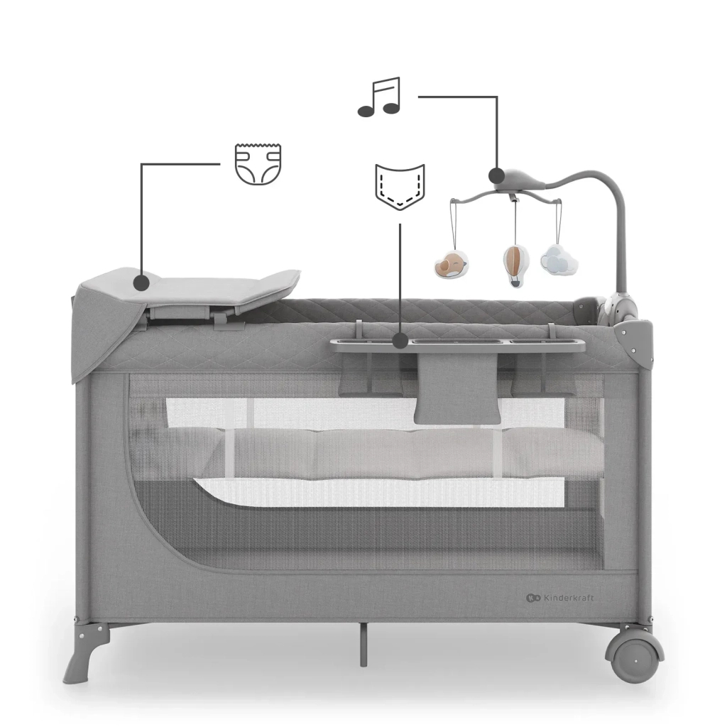 Дитячий манеж Kinderkraft с пеленатором Leody Up Grey (5902533930135) Дитячий манеж Kinderkraft с пеленатором Leody Up Grey (5902533930135)