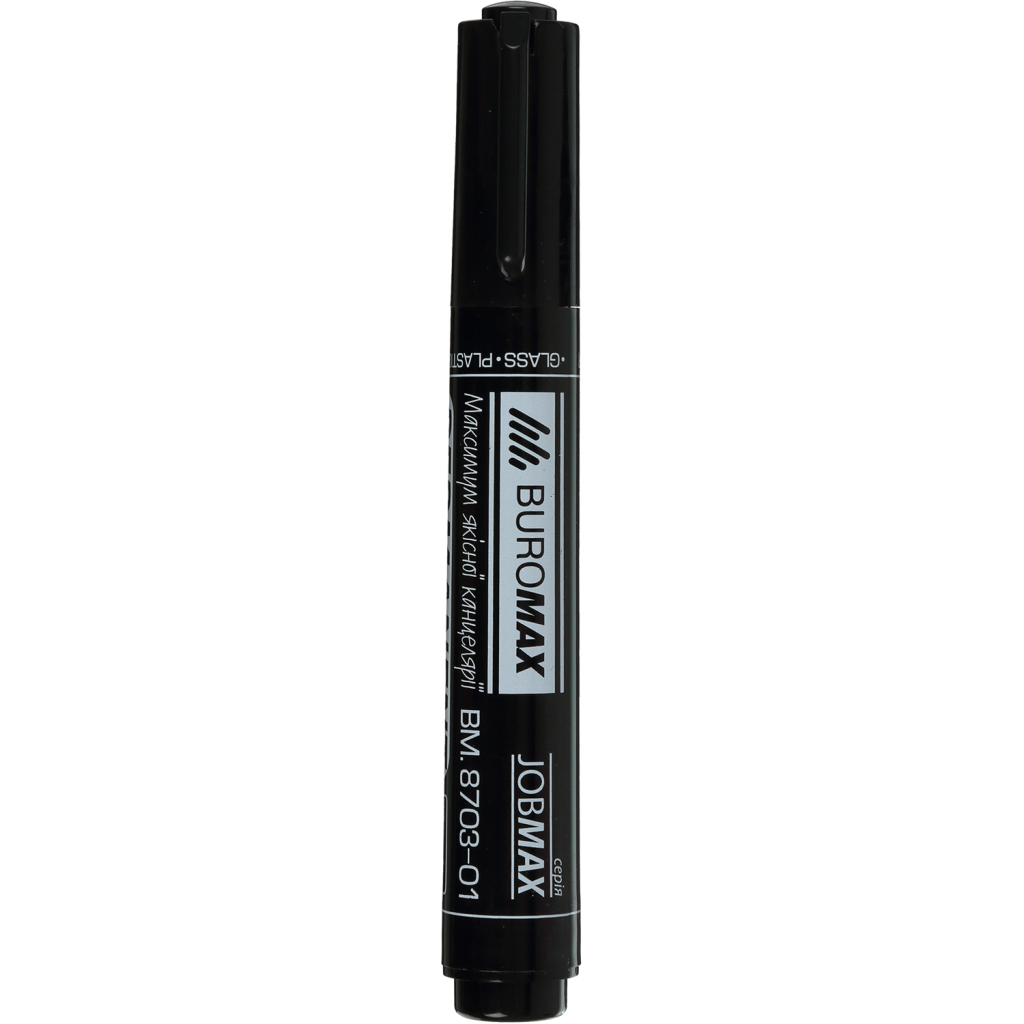 Маркер Buromax Permanent JOBMAX, round tip, black 2-4 мм (BM.8703-01)