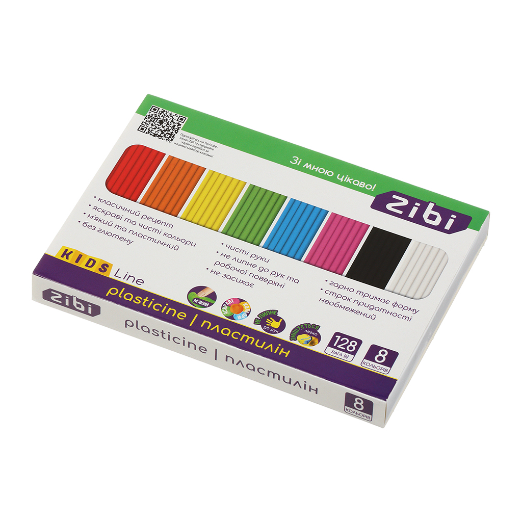 Пластилін ZiBi KIDS Line 8 кольорів, 128 г (ZB.6272) Пластилін ZiBi KIDS Line 8 кольорів, 128 г (ZB.6272)