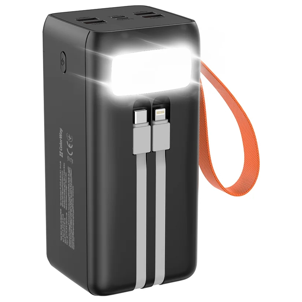 Повербанк ColorWay 50 000 mAh PowerView PD/22.5W, QC/4.0, Black (CW-PB500LP02BK)