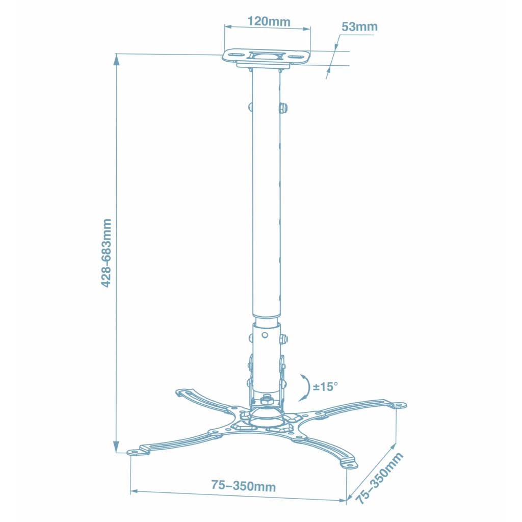 Кронштейн до проектора Walfix PB-19W Кронштейн до проектора Walfix PB-19W