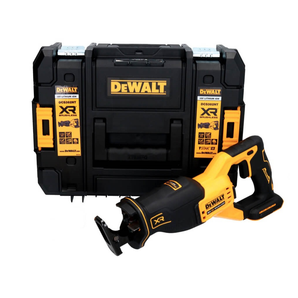 Шабельна пила DeWALT 18 В XR Li-lon, 0 - 3200 ход/хв, кейс TSTAK (без АКБ та ЗП) (DCS382NT) Шабельна пила DeWALT 18 В XR Li-lon, 0 - 3200 ход/хв, кейс TSTAK (без АКБ та ЗП) (DCS382NT)