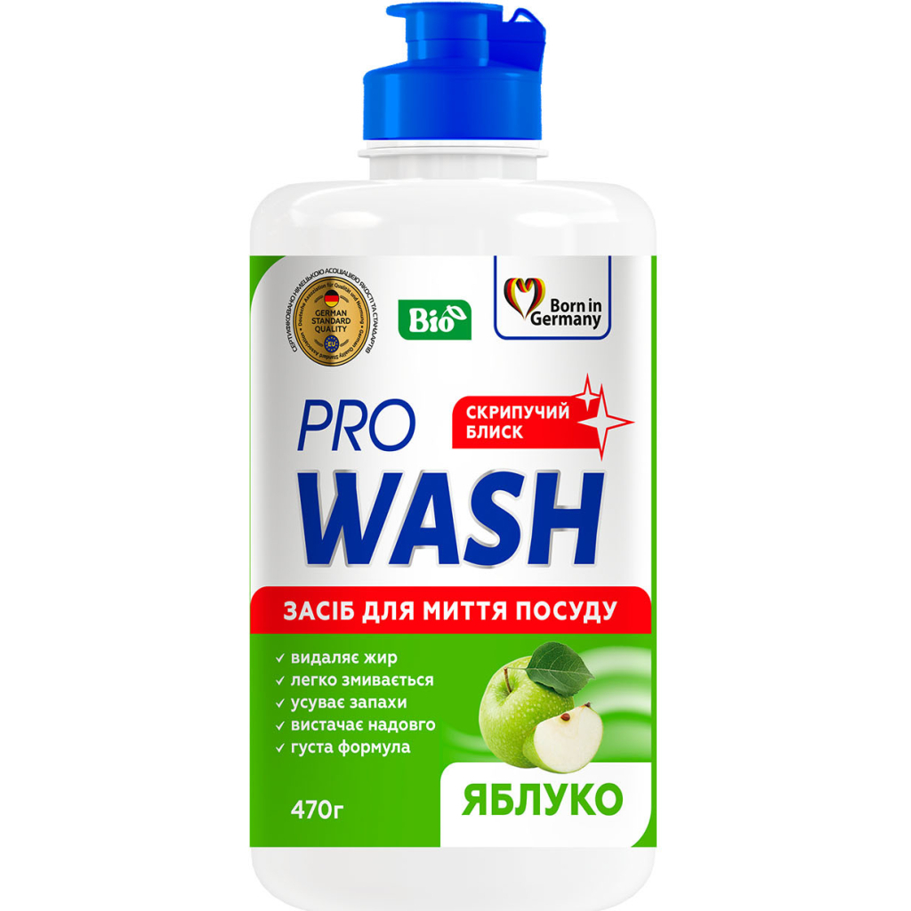 Засіб для ручного миття посуду Pro Wash Яблуко 470 г (4260637723895/4823128001065)