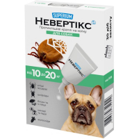 Краплі для тварин Superium Nevertix Протикліщові для собак від 10 до 20 кг (9138)