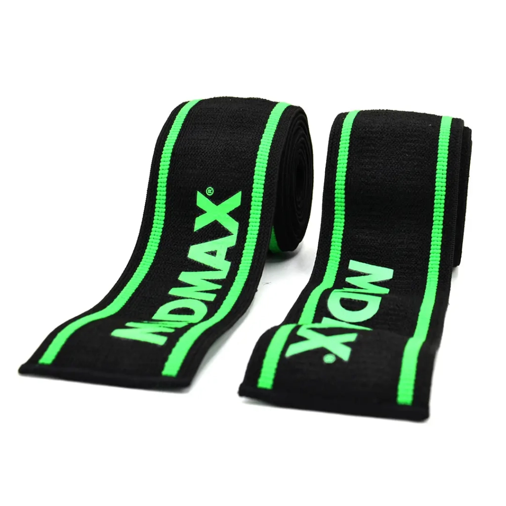 Бинт для спорту MadMax MFA-299 для колін Non slide slip knee wraps 2.0m Black/Green (MFA-299-U)