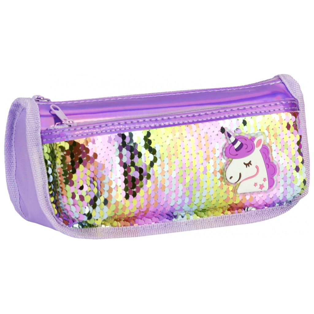 Пенал Cool For School 2 відділення з паєтками та аплікацією Фіолетовий (CF5949-purple) Пенал Cool For School 2 відділення з паєтками та аплікацією Фіолетовий (CF5949-purple)