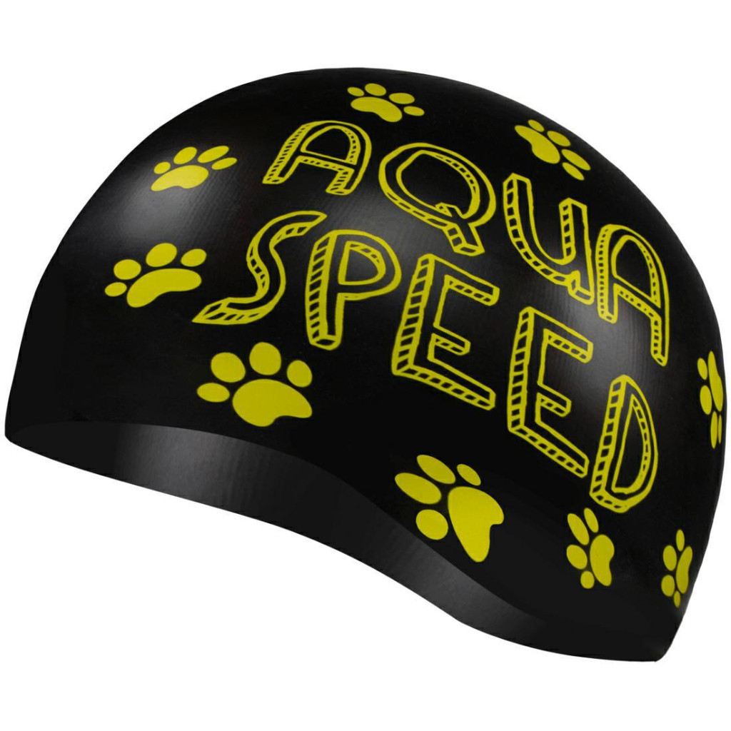 Шапка для плавання Aqua Speed Kiddie 142-07 60649 чорний, принт Діт OSFM (5905718606498)