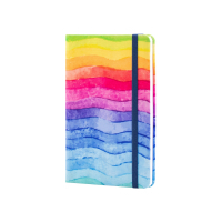 Notebook Optima A5 Rainbow, hard cover textile, rubber, cell block (O27190-04)