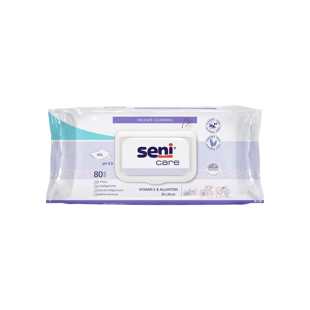 Вологі серветки Seni Care Для догляду за тілом 30 х 20 см 80 шт. (5900516422417)