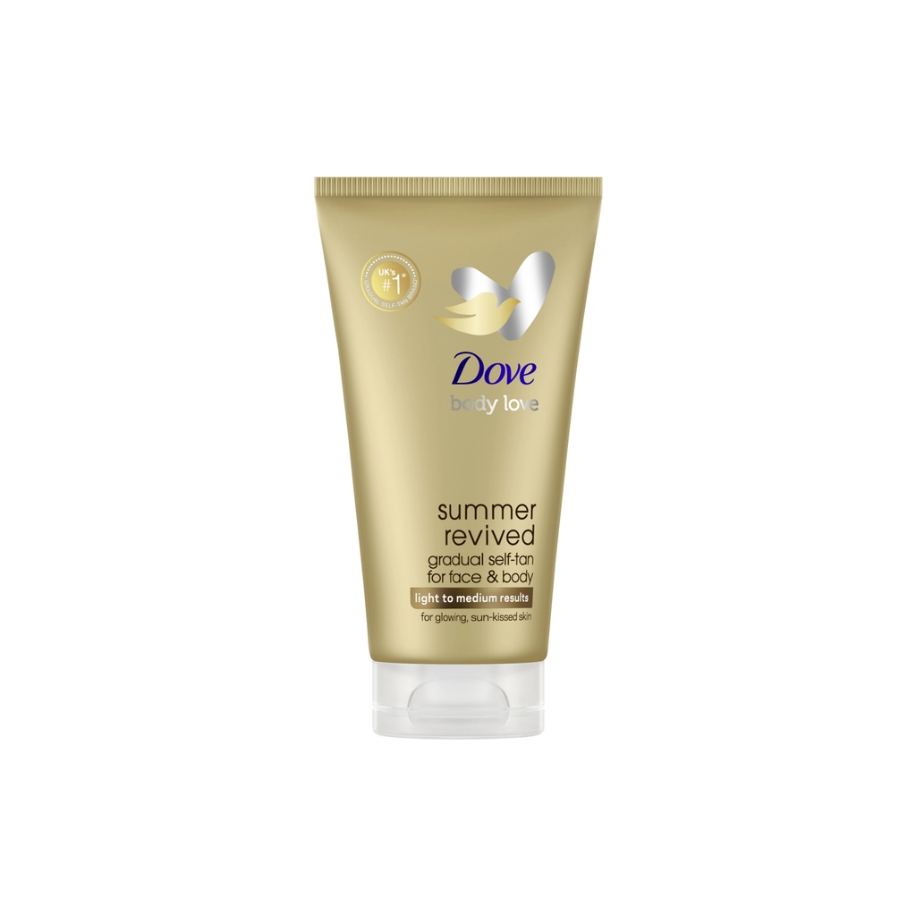 Автозасмага Dove Body Love Summer Revived Крем-лосьйон для обличчя та тіла Від світлого до середнього 75 мл (8720181385995)