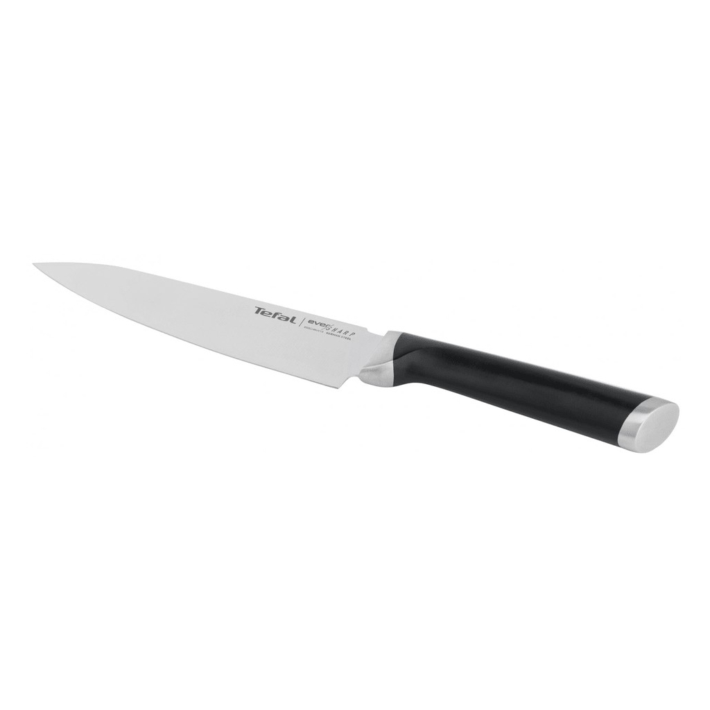 Кухонний ніж Tefal Eversharp, 16.5см, з чохол-точило нержавіюча сталь, чорний (K2569004)
