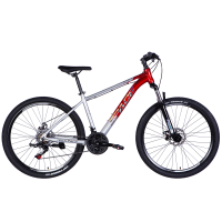 Велосипед Space 27.5" Phaeton AM DD рама-17" Al сріблясто-червоний 2025 (OPS-SP-27.5-032)