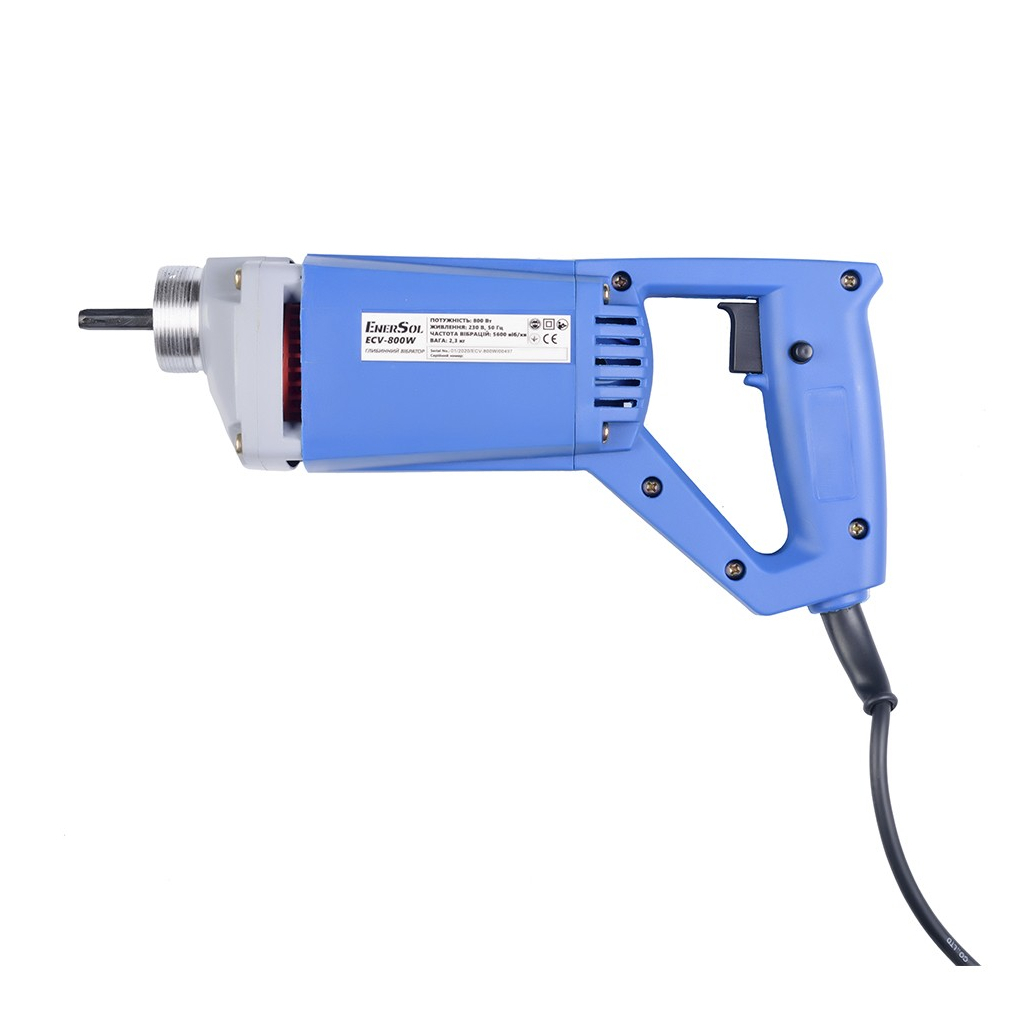 Вібратор глибинний Enersol 0.8 кВт, 5600 віб/хв, вага 2.3 кг (ECV-800W)