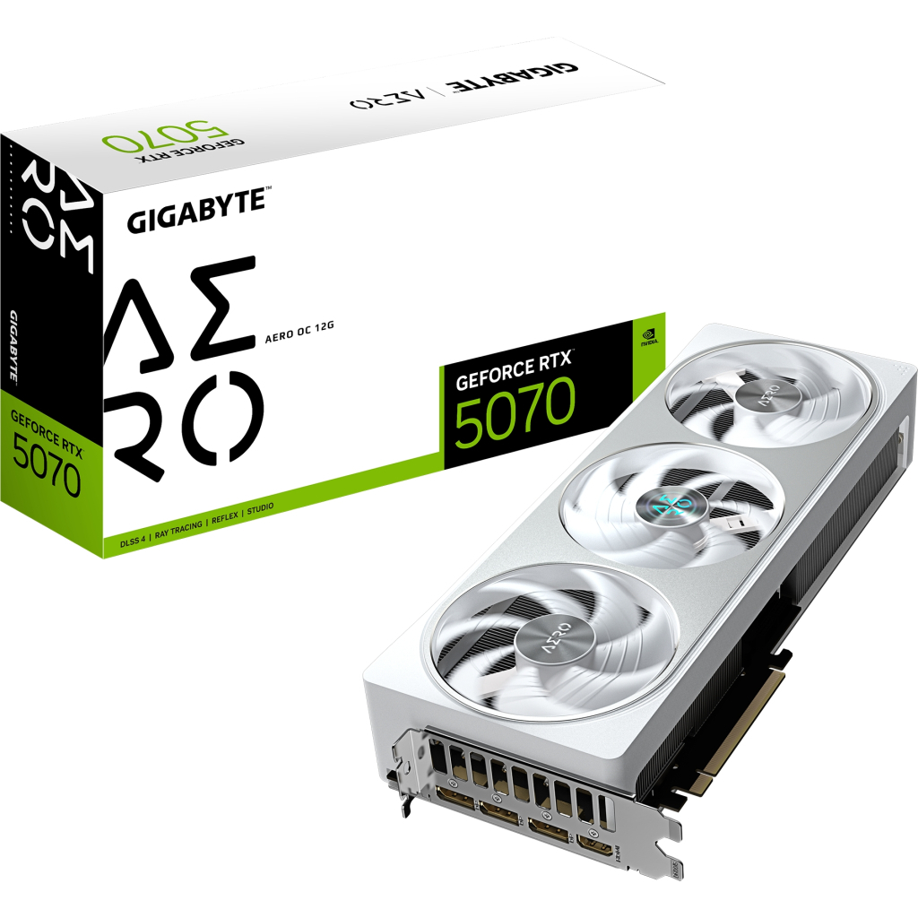 Відеокарта GIGABYTE GeForce RTX5070 12Gb AERO OC (GV-N5070AERO OC-12GD)