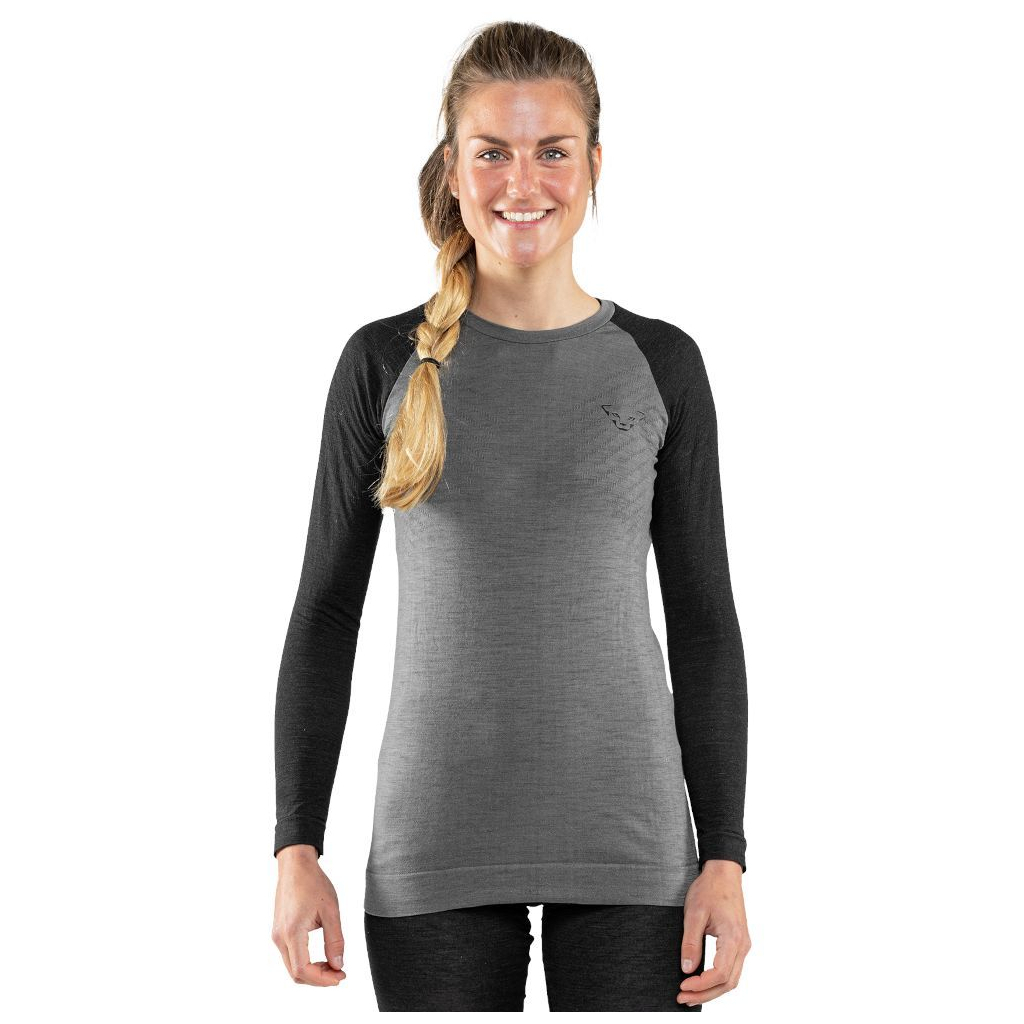 Лонгслів Dynafit Tour Light Merino L/S Tee Wms 71365 0911 - XS - сірий/чорний (016.002.2060)