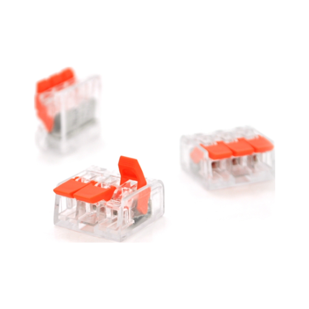З'єднувач кабелю 3-pin аналог WAGO K221-413, 15штпак Voltronic (K221-413/15)