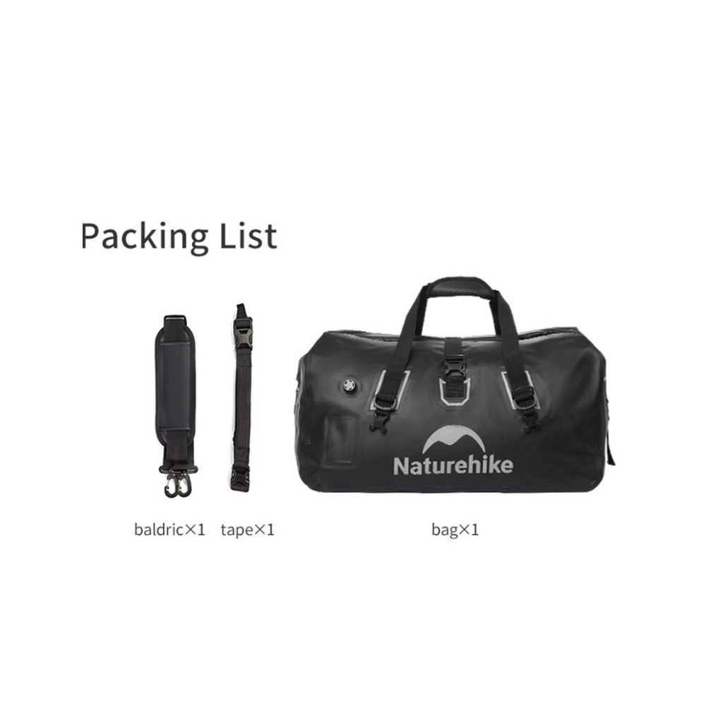 Дорожня сумка Naturehike Водонепроникна CNK2450XB015, 40 л, чорна (6975641883784)