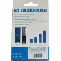 Кишеня зовнішня Dynamode M.2 SSD NVMe/SATA combo USB3.2 GEN2 Type-C aluminium black (DM-CAD-SSD10)