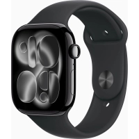 Смарт-годинник Apple Watch Series 11 GPS + Cellular 46mm Jet Black Aluminium Case with Black Sport Band - S/M (MFC24RK/A)