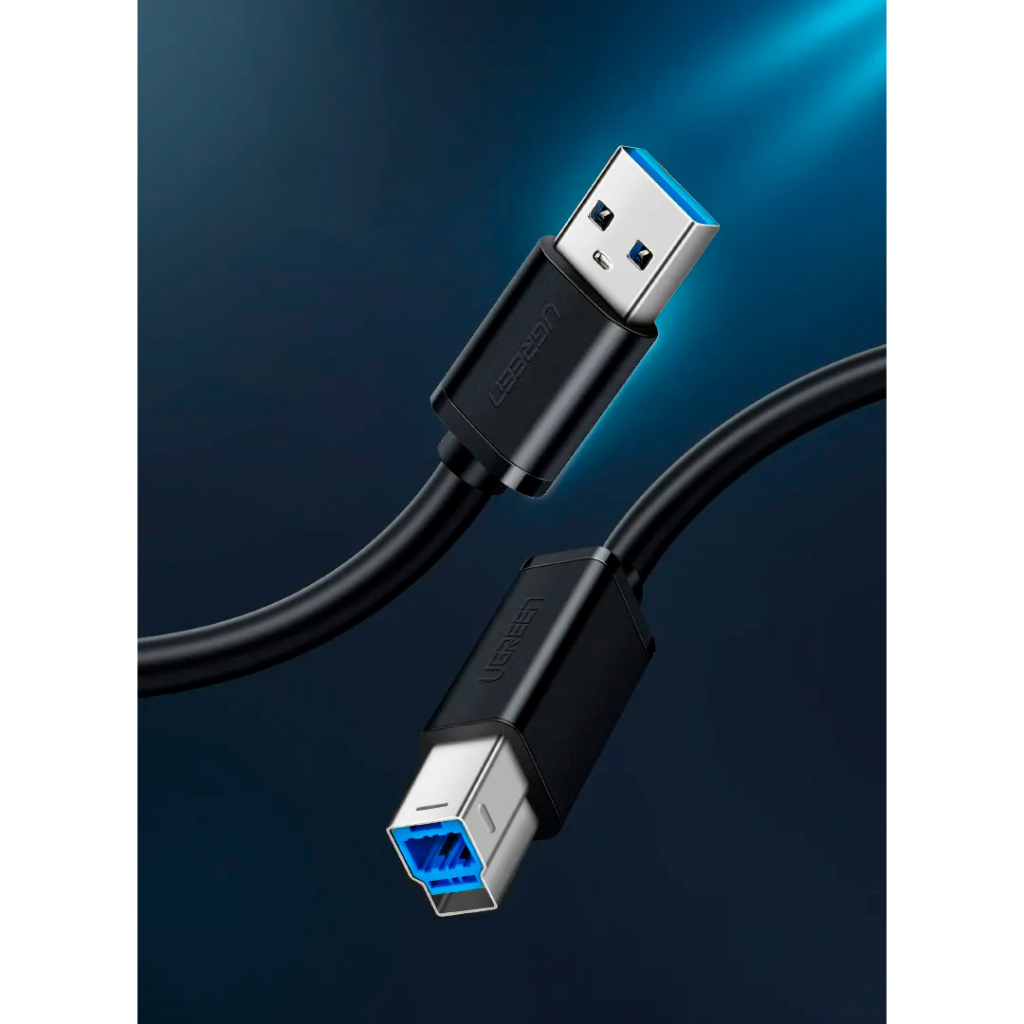 Кабель для принтера USB 3.0 AM/BM 1.0m US210 black Ugreen (30753) Кабель для принтера USB 3.0 AM/BM 1.0m US210 black Ugreen (30753)