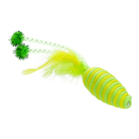 Toy for cats Hippie Pet Mouse with feathers yellow 16.5 cm (HIPCT22032G)
