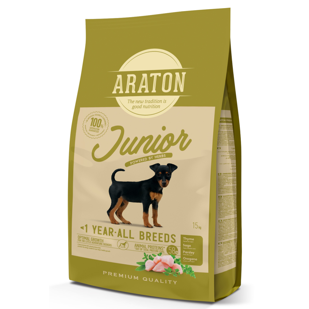 Сухий корм для собак ARATON Junior All Breeds 15 кг (ART47469) Сухий корм для собак ARATON Junior All Breeds 15 кг (ART47469)