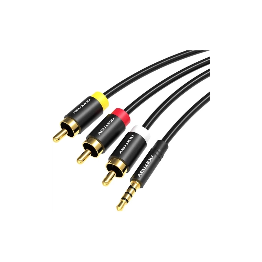 Кабель мультимедійний 3.5mm M to 3xRCA M 1.5m AV black Vention (VAB-R07-B150) Кабель мультимедійний 3.5mm M to 3xRCA M 1.5m AV black Vention (VAB-R07-B150)