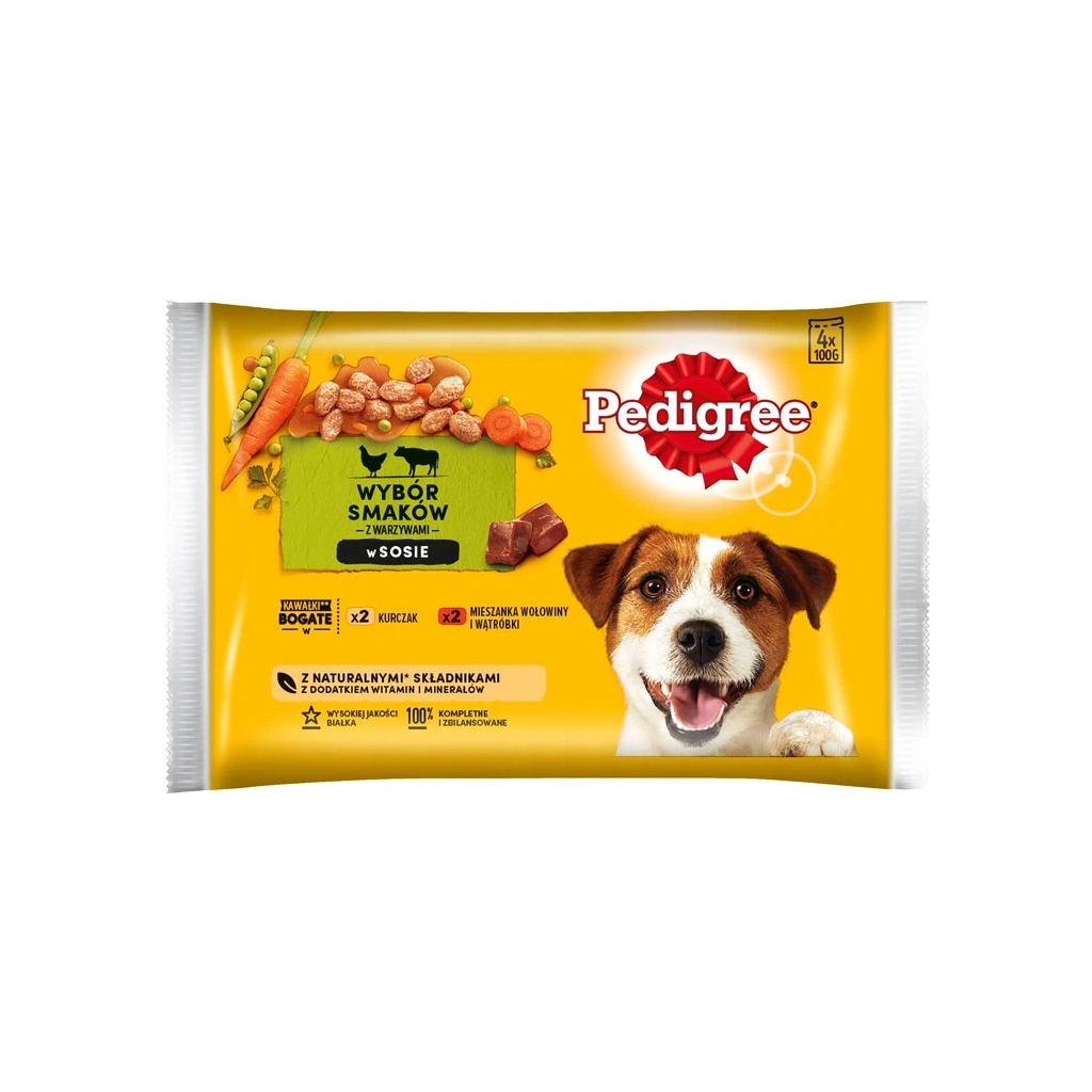 Вологий корм для собак Pedigree мікс смаків 4х100 г (5900951125737)