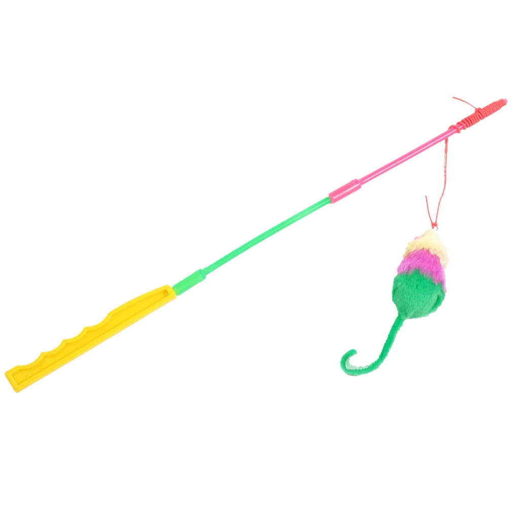 Іграшка для котів "FOX" Вудка-дражнилка "Мишка кольорова" (5901436131533)