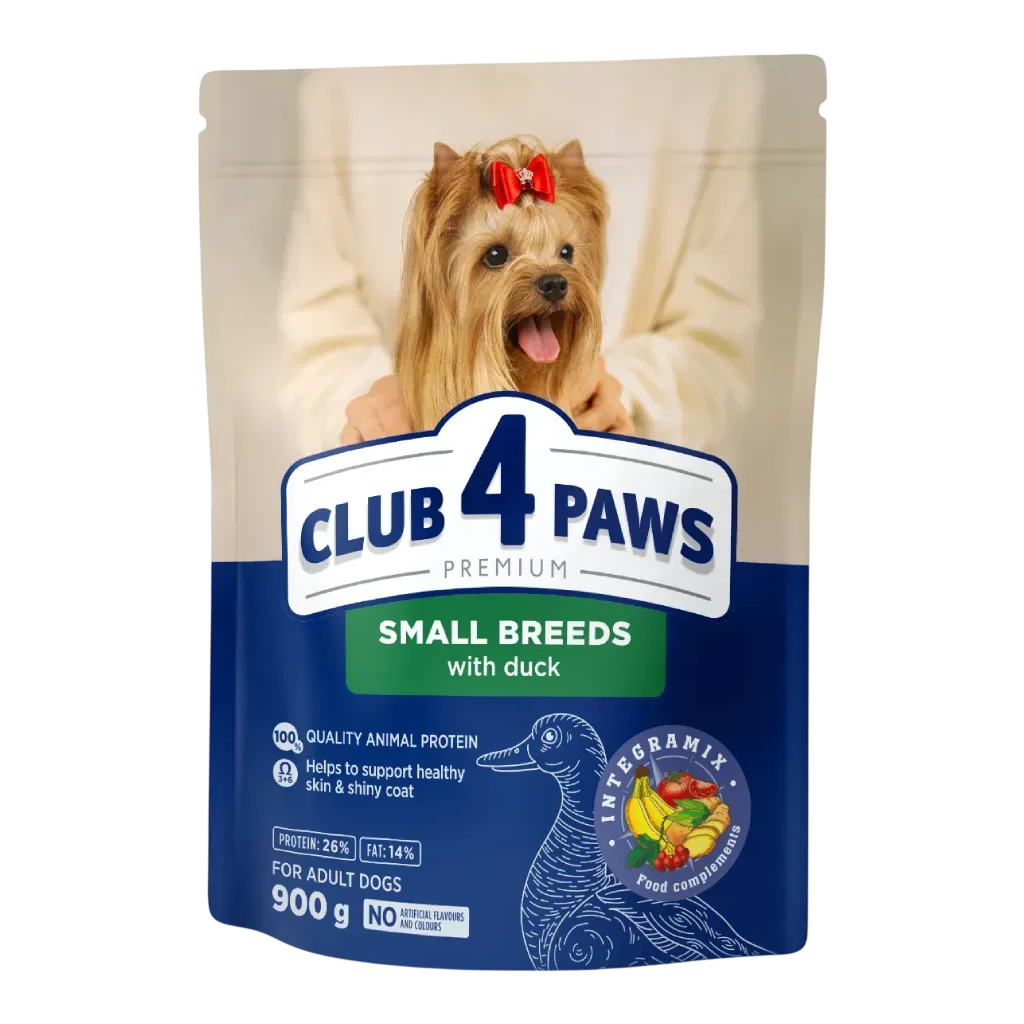 Сухий корм для собак Club 4 Paws Premium для малих порід з качкою 900 г (4820269143159)