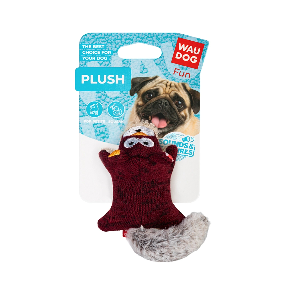Іграшка для собак WAUDOG Fun Plush Білка трикотаж 9 см (6262)
