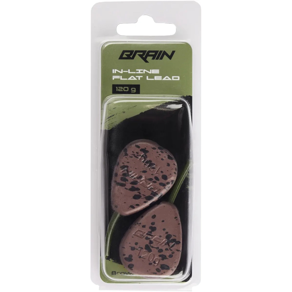 Грузило Brain In-Line Flat Lead 120g 2шт/уп Brown (1858.32.18) Грузило Brain In-Line Flat Lead 120g 2шт/уп Brown (1858.32.18)