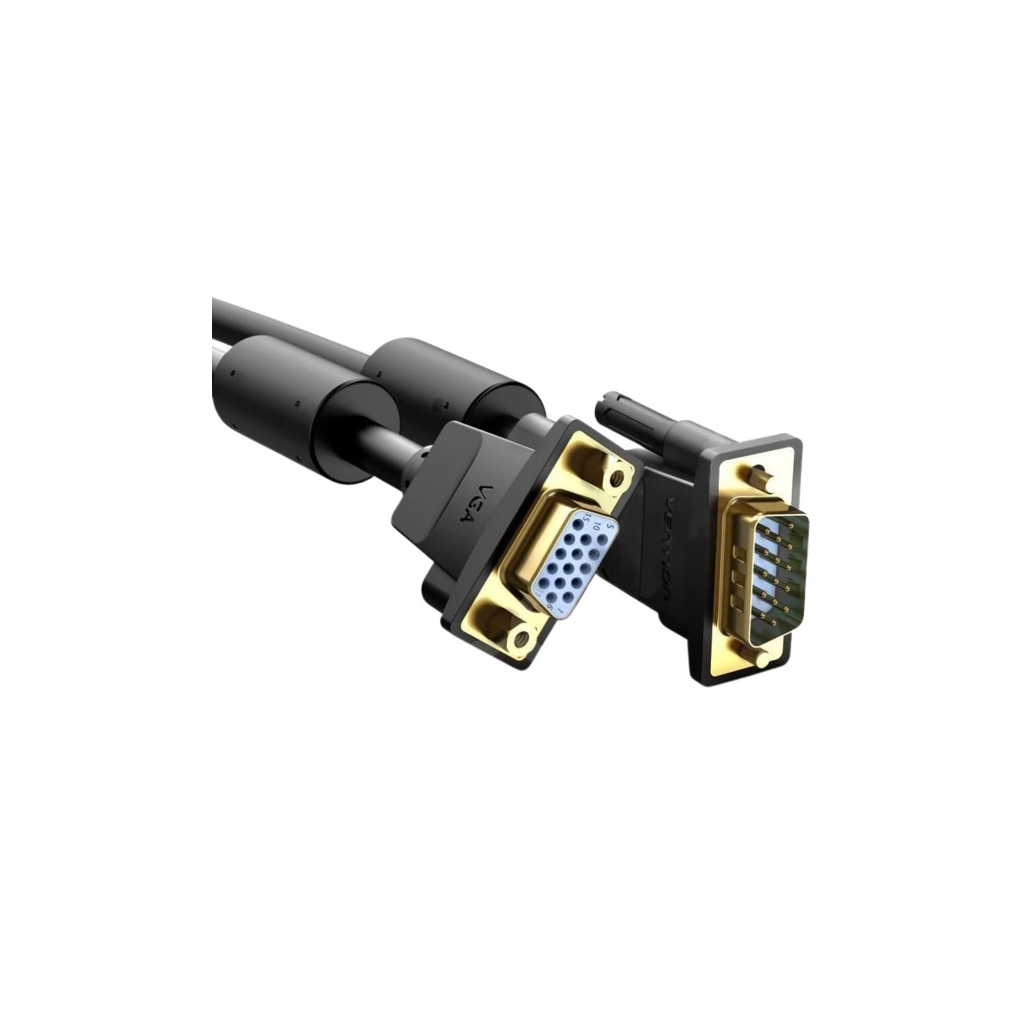 Кабель мультимедійний VGA M to VGA F 5.0m black Vention (DAGBJ)
