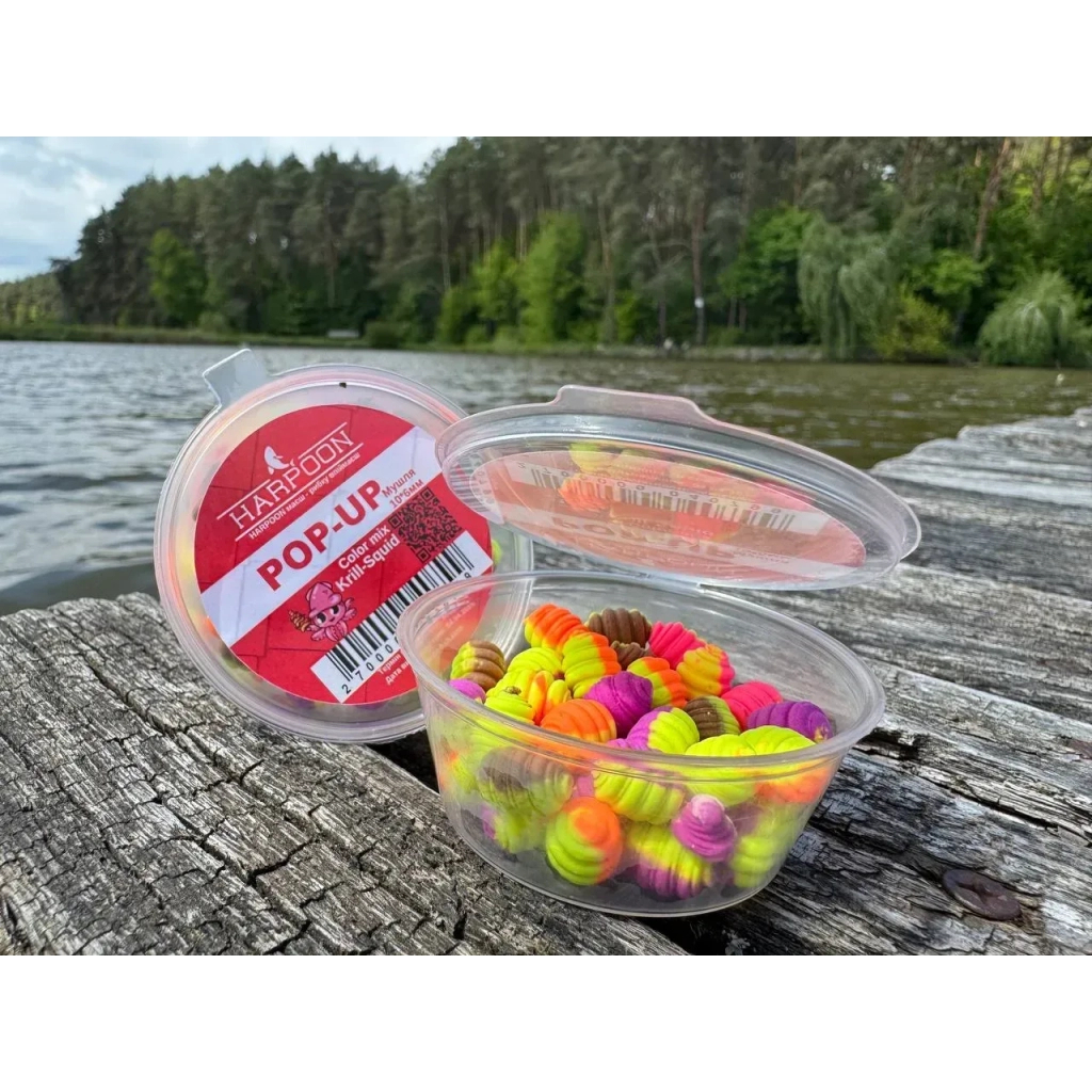 Бойл Harpoon Pop UP Мушля 10*6мм color mix (Двоколірні) Krill-Squid (2700000040799) Бойл Harpoon Pop UP Мушля 10*6мм color mix (Двоколірні) Krill-Squid (2700000040799)
