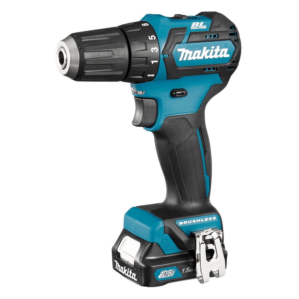 Шуруповерт Makita DF332DWYE, 10.8V, АКБ 2x1.5Ah, 21·35Нм, 0-450·0-1500об/хв, ЗП, кейс, 0.86кг (DF332DWYE)