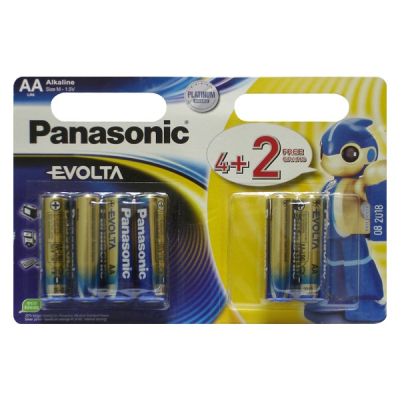 Battery PANASONIC AA Evolta LR6 * 6(4+2) (LR6EGE/6B2F)
