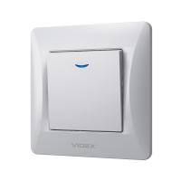 Switch Videx BINERA 1kl with illumination silver (VF-BNSW1L-SS)