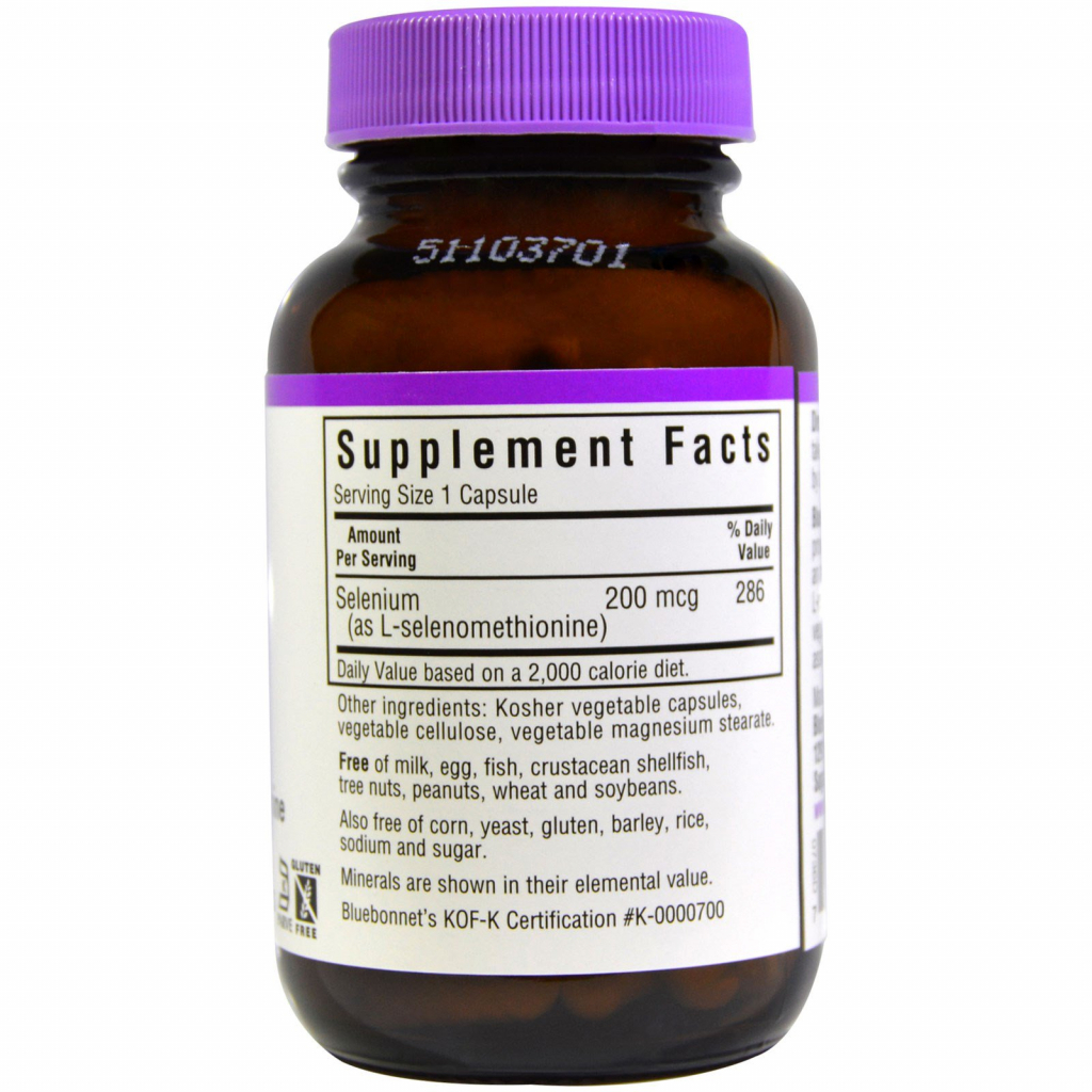 Мінерали Bluebonnet Nutrition Селен 200мкг, 90 гелевих капусул (BLB-00736)